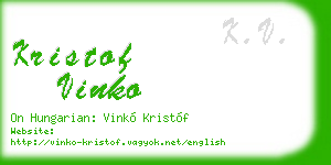 kristof vinko business card