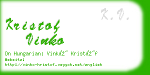 kristof vinko business card